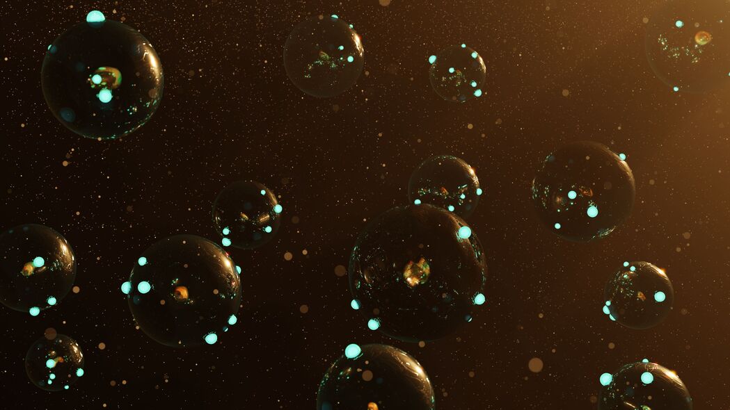 4K超高清壁纸，3840x2160 气泡球眩光3D背景，免费下载！