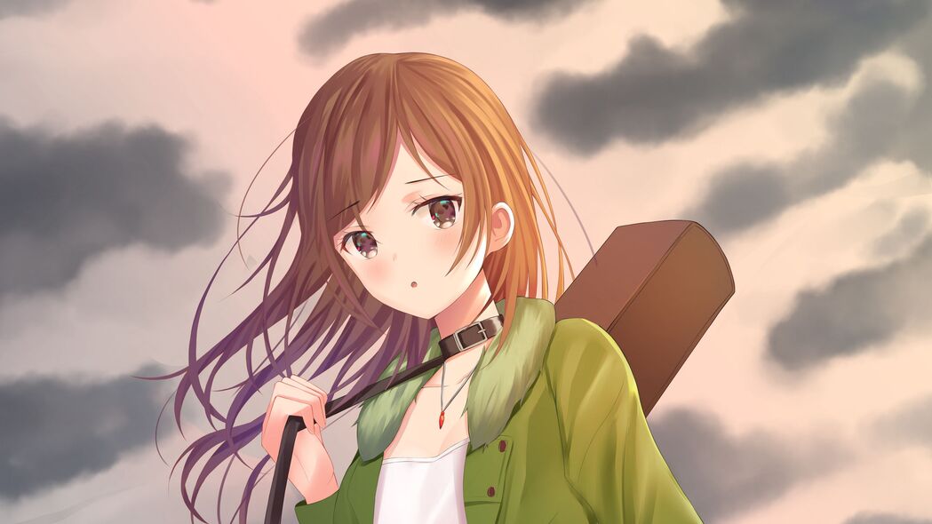 女孩弹吉他，精选4K动漫壁纸，高清3840x2160分辨率，云端下载案例