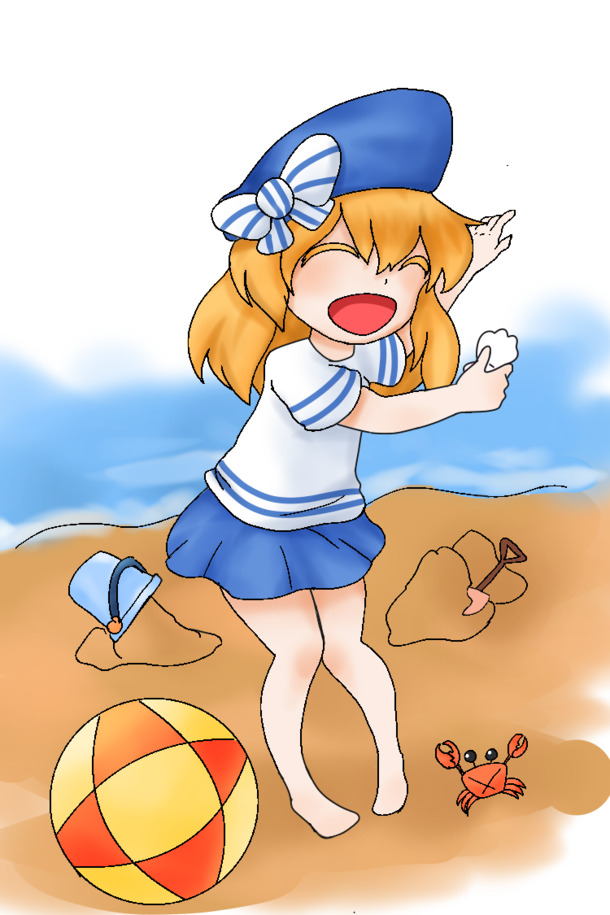 夏日海滩童趣PNG透明图，节日PSD素材免费下载