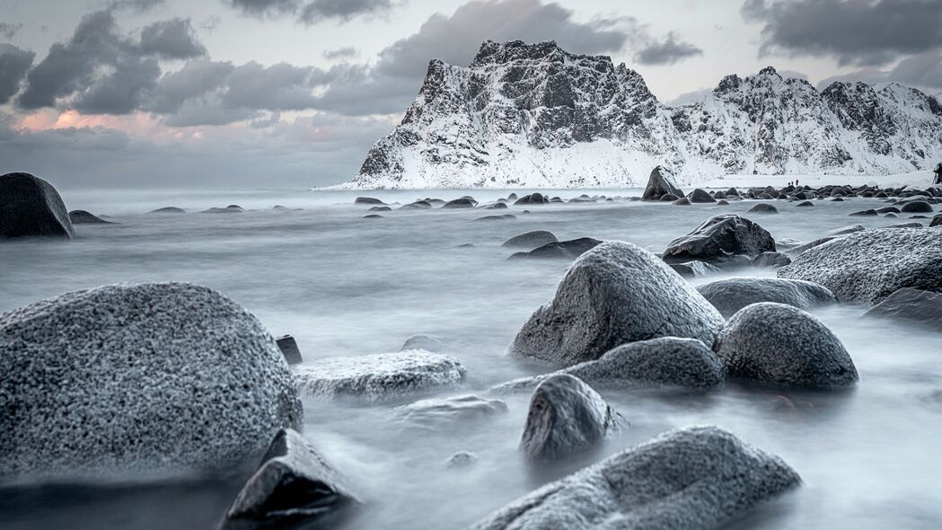 4K超高清自然之美，山石水雪海景海岸壁纸，3840x2160精选下载