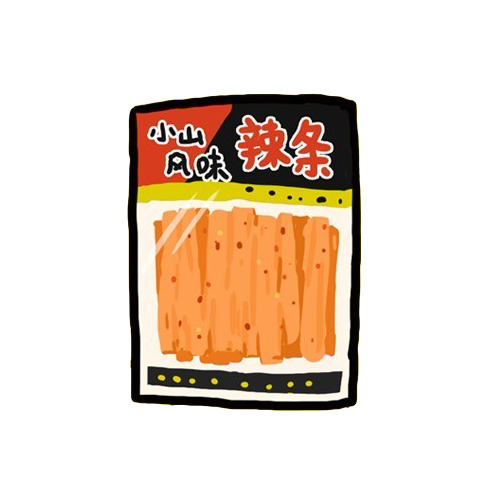 卡通插画风味辣条PNG透明图，手绘元素，高清免抠素材下载