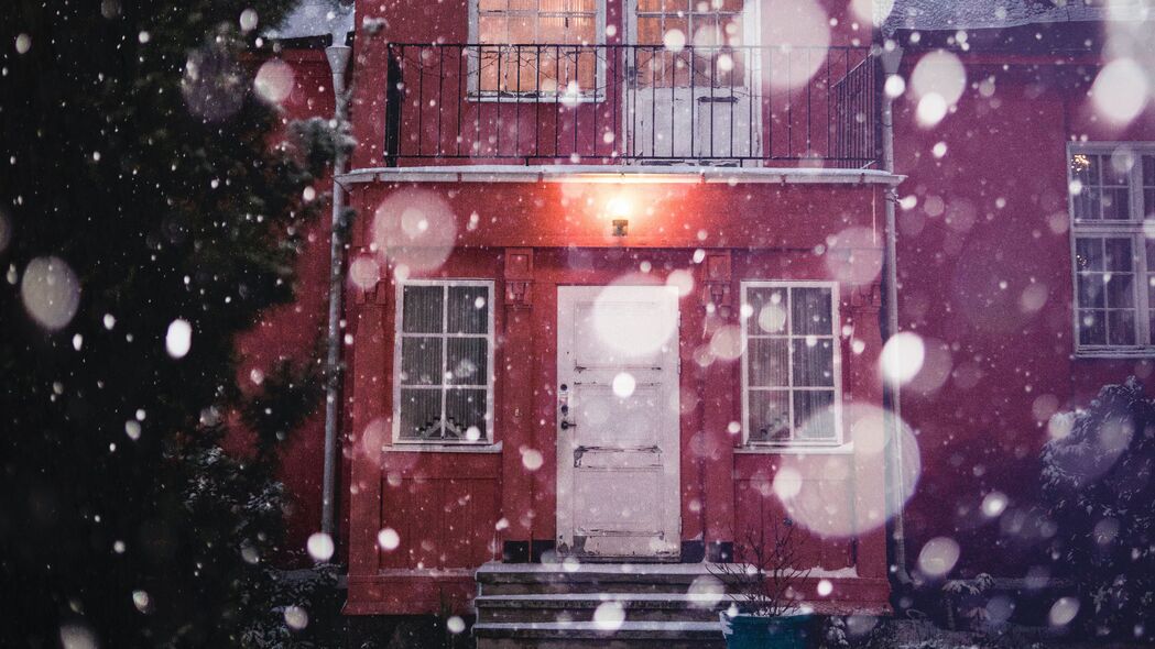 【绝美】冬日雪景房，建筑银装素裹！高清4K壁纸，3840x2160分辨率，免费下载！