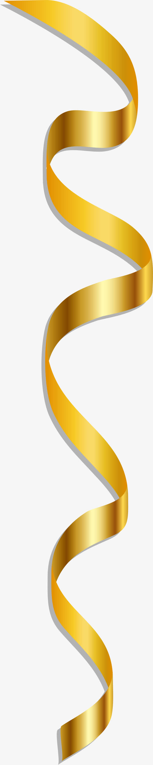 金色绸带PNG透明图片，高清免扣元素，设计素材下载