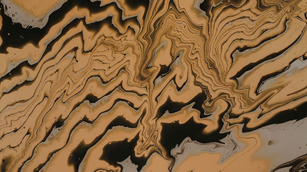 4K高清壁纸，波浪污渍油画，棕色液体艺术感，3840x2160超清下载
