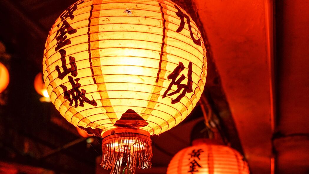 中国灯笼象形之美，璀璨灯光4K壁纸，高清3840x2160背景图片下载