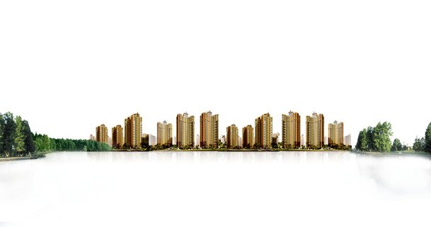 现代科技建筑群PNG透明背景图片，高清摄影风景素材，免费下载