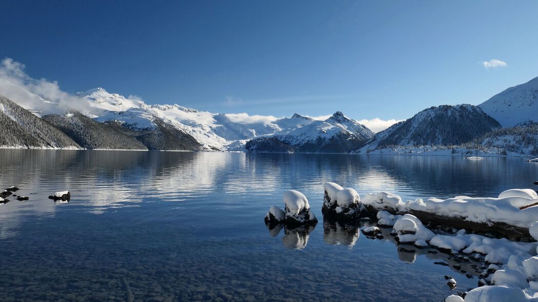 冬日湖山雪景，绝美4K高清壁纸（3840x2160）免费下载