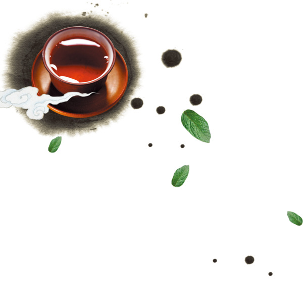 幽清茶香，茶文化PNG素材免费下载，高清透明装饰元素PSD设计资源