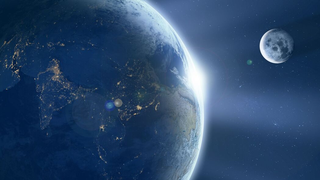 地球行星闪光，绝美太空4K壁纸，高清3840x2160背景图片免费下载