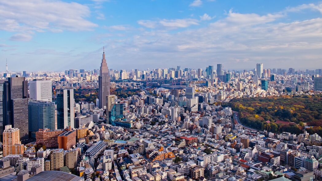 城市摩天大楼壮观景象，高清4K壁纸，3840x2160分辨率，展现建筑物与天空的绝美融合