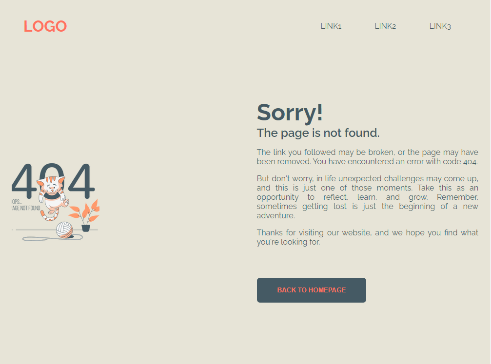 界面设计，404错误页html