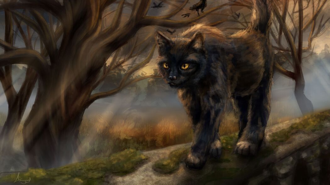 猫之童话，宠物与树的艺术之旅，精选4K高清壁纸，3840x2160分辨率，一键下载！