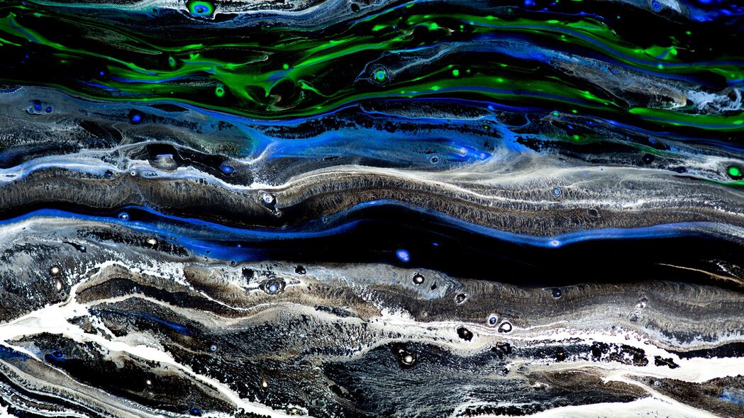 彩色抽象污渍液体油画，惊艳4K壁纸，3840x2160高清背景图片下载
