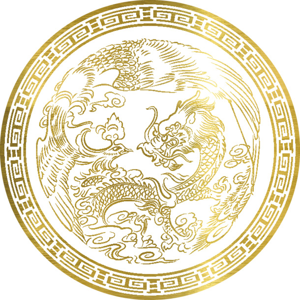 龙纹烫金边框PNG素材，高清花纹透明图片，PSD设计元素下载