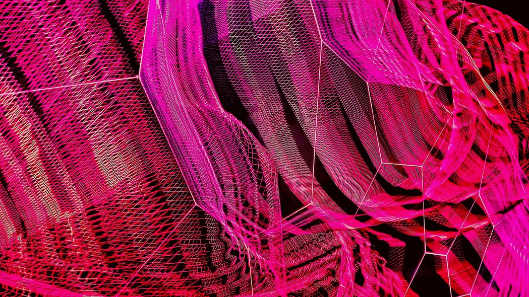 蜂窝六边形网格抽象设计，粉红色4K高清壁纸，3840x2160分辨率，免费下载