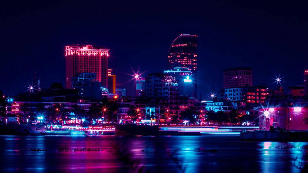 摩天大楼璀璨夜景，城市建筑风光4K壁纸，超清3840x2160分辨率，免费下载！