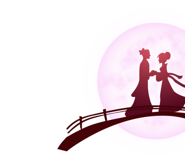 七夕牛郎织女鹊桥相会，高清PNG透明图片，节日设计素材下载