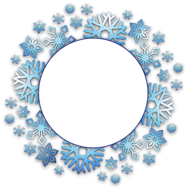 雪花边框PNG透明图，高清圣诞节设计素材，免费下载