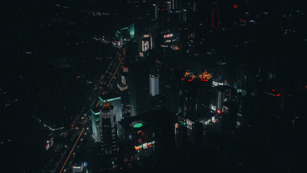 城市夜景，摩天大楼灯光璀璨，4K超清壁纸（3840x2160）免费下载