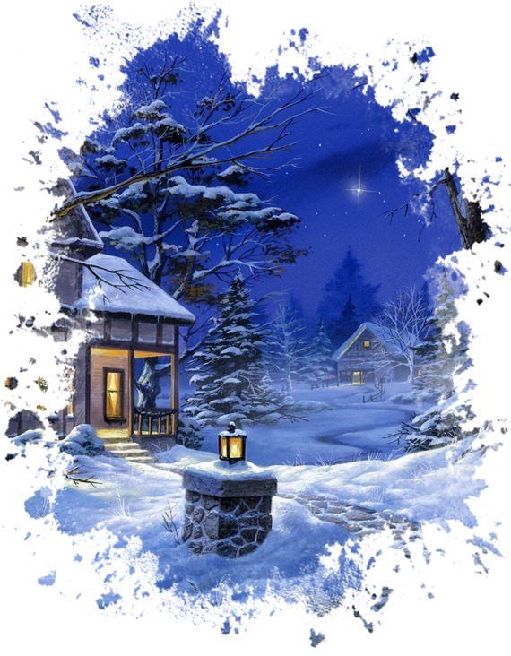 雪中美景PNG透明背景，高清摄影风景素材，一键下载设计元素