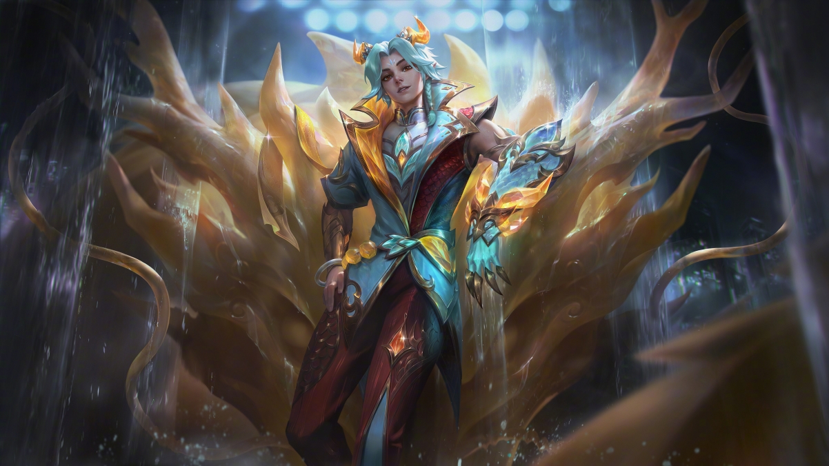 英雄联盟LOL，至臻天龙之子伊泽瑞尔，4K超高清壁纸下载，炫酷游戏画面尽展风采！