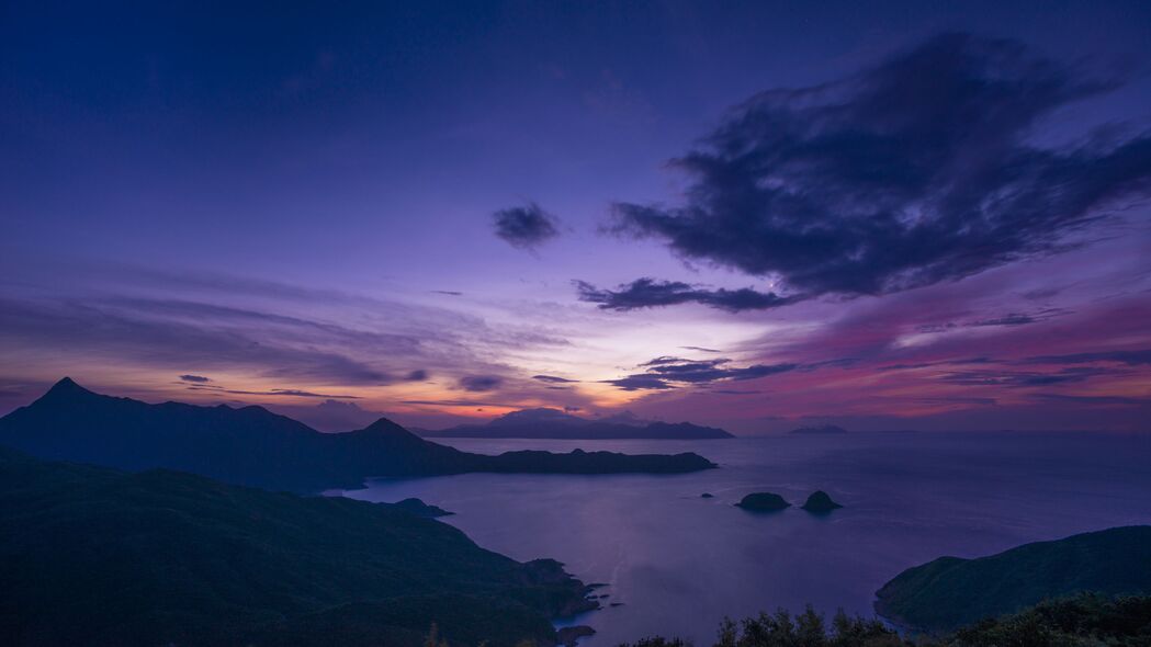 大海落日，岩石映天，绝美4K高清壁纸（3840x2160）免费下载