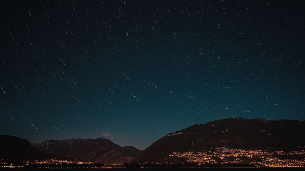 夜间山脉星空，高清4K山丘星星壁纸，3840x2160超高清下载