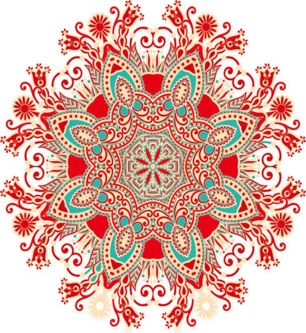 古典红色花纹PNG透明素材，精美边框装饰图片，高清下载