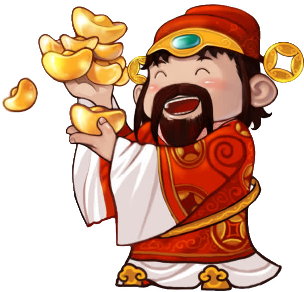 【免费下载】增福财神爷高清PNG透明图片，节日氛围满满！元旦、春节、元宵设计素材一网打尽！