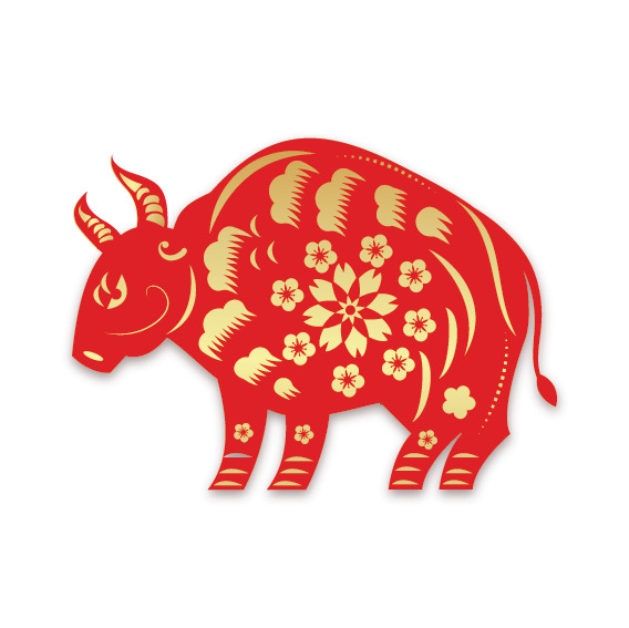 新年牛年剪纸PNG透明图，元旦春节元宵节日素材AI格式下载