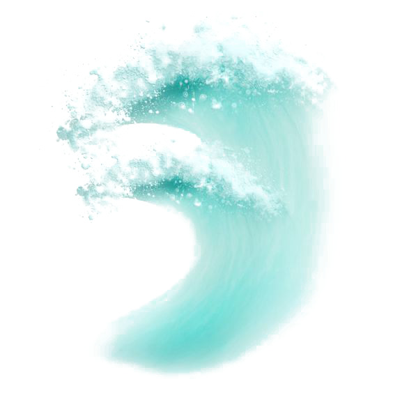 水彩浪花PNG透明图，高清装饰元素，特效设计素材下载
