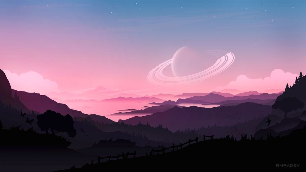 行星山脉之美，探索宇宙与自然的艺术，4K高清壁纸下载（3840x2160）