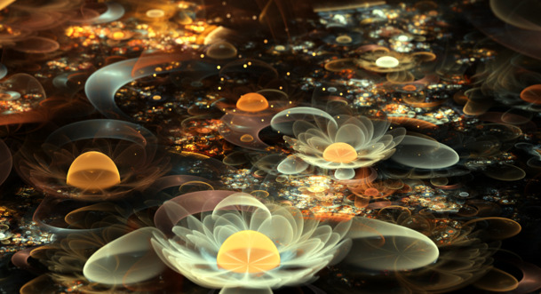 梦幻抽象鲜花PNG，高清透明背景图片素材，免费下载
