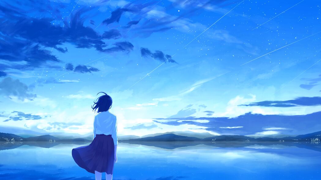 孤独女孩背影，高清4K风景壁纸，3840x2160分辨率，免费下载