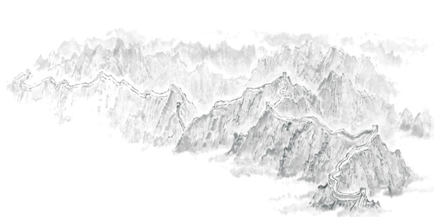 连绵山脉高清PNG透明图片，中国风PSD设计素材，一键下载装饰元素