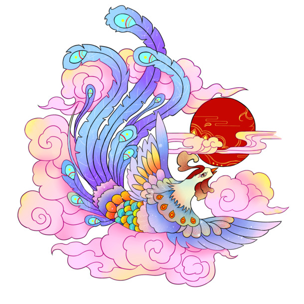 凤凰神鸟，传统祥瑞之王，高清PNG透明图片，PSD设计素材免费下载