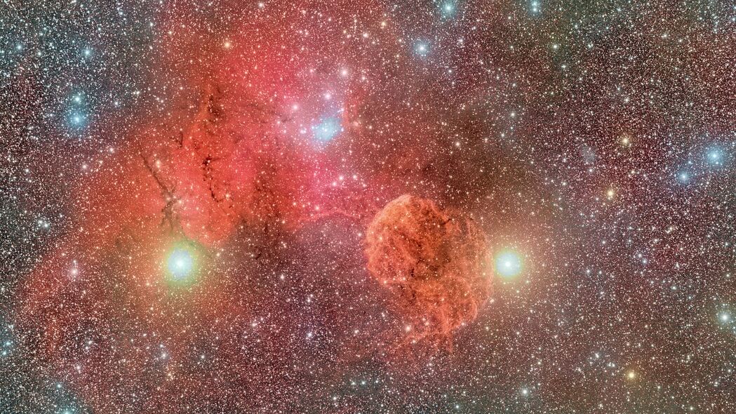 星云恒星星系辉光，绝美红色4K壁纸，3840x2160超清背景图片，免费下载！