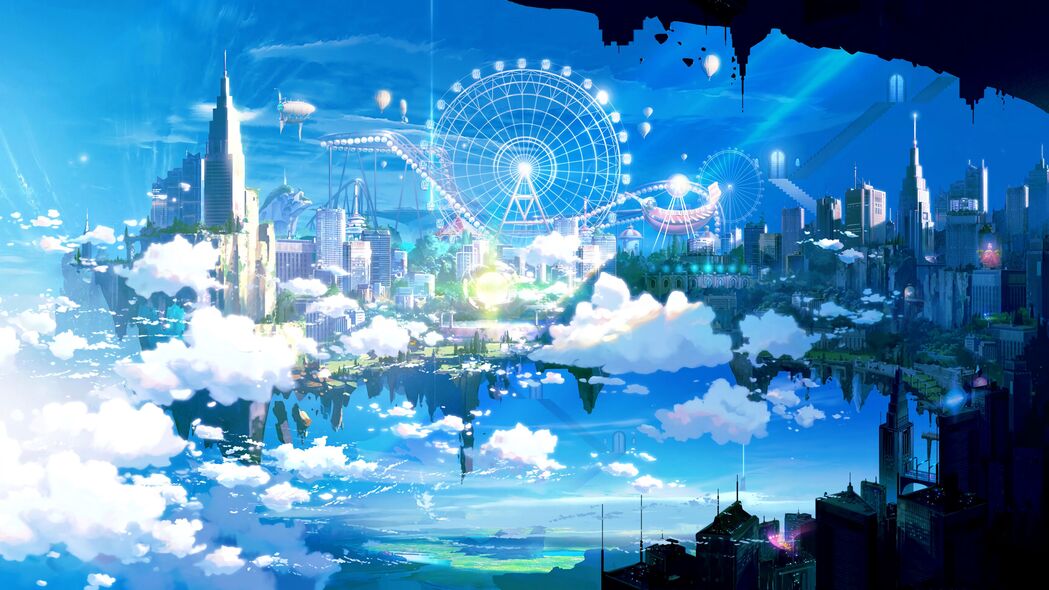 公园景点摩天轮未来艺术，惊艳4K壁纸，3840x2160高清背景图片免费下载