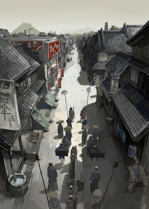 日本水彩插画店铺，高清PNG透明背景卡通手绘素材下载