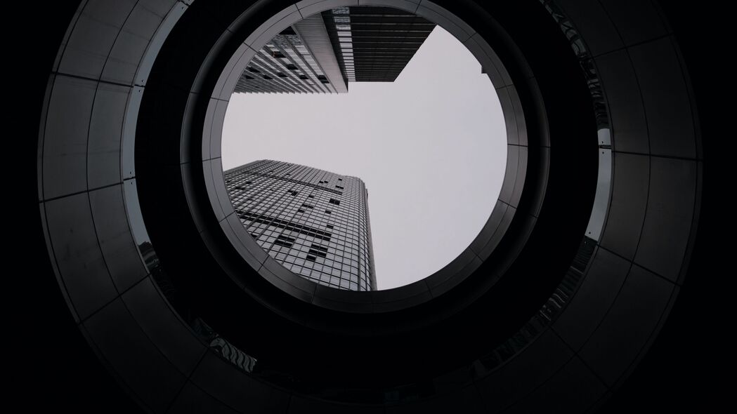 4K超清建筑壁纸，黑白圆形立面，极致3840x2160分辨率，高清下载
