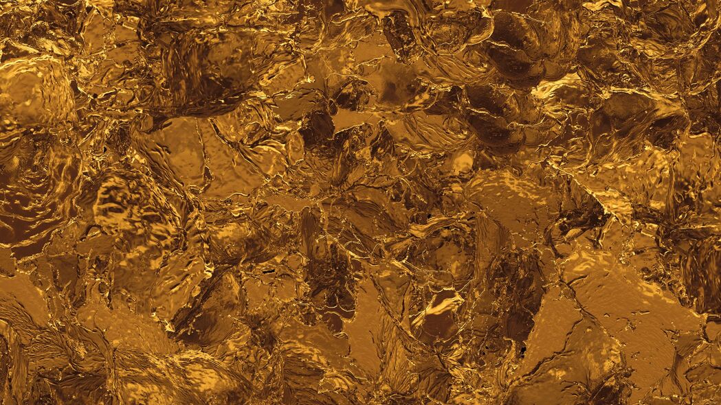 金色液体纹理4K超清壁纸，3840x2160高清背景图片，免费下载