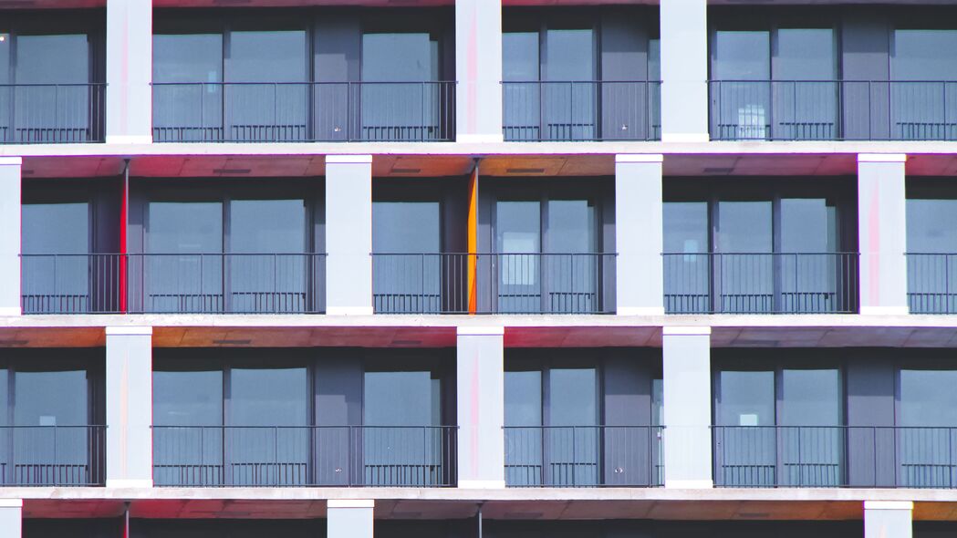 建筑立面阳台窗户4K壁纸，高清3840x2160背景图片下载