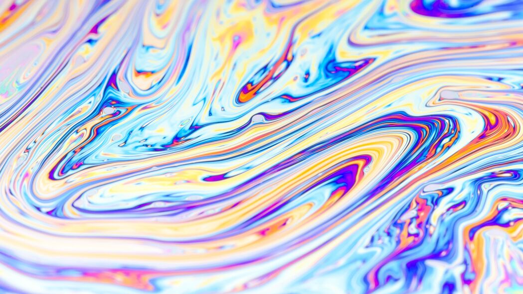 抽象油漆彩色液体污渍4K壁纸，高清3840x2160背景图片下载