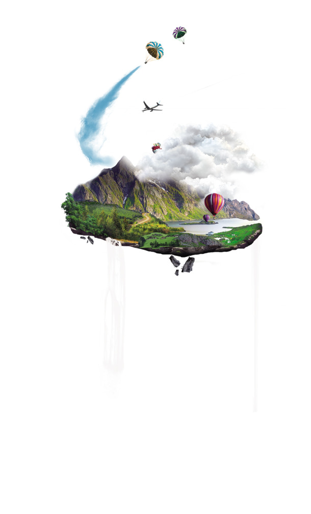 创意悬浮PNG透明背景元素，高清抽象梦幻图片设计素材下载