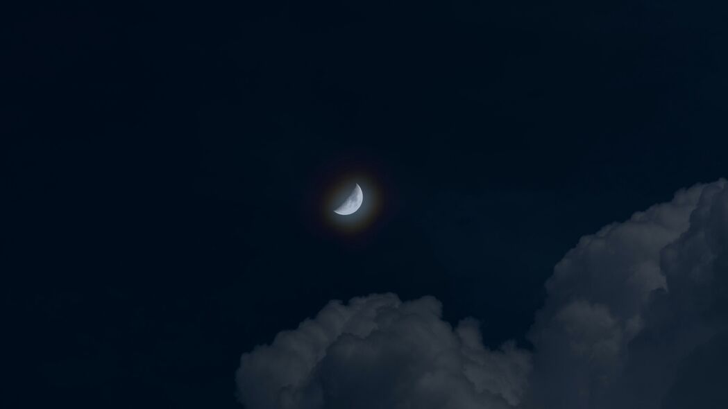高清月亮夜晚云天空4K壁纸，绝美3840x2160分辨率，免费下载！