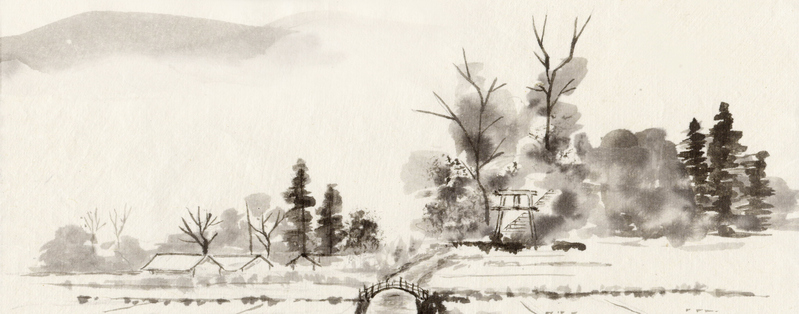 水墨风景，复古中国风高清JPG图片素材，免费下载