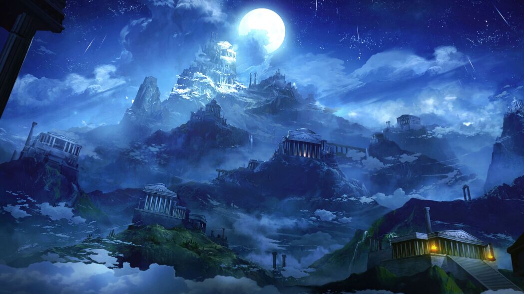 建筑幻想，月亮艺术之美，4K超高清壁纸（3840x2160）免费下载