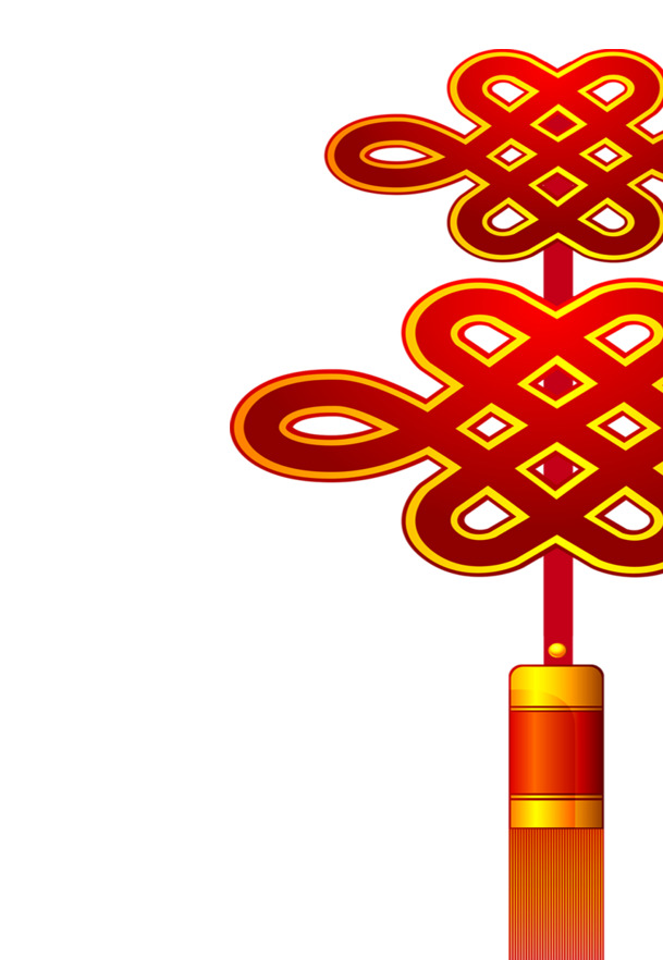 手绘中国结PNG素材，高清透明图片，国庆节日元素设计必备
