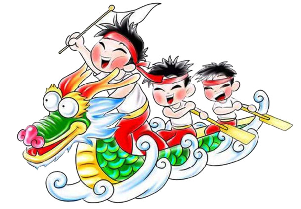 端午节卡通赛龙舟，高清PNG透明图片，节日元素设计素材免费下载