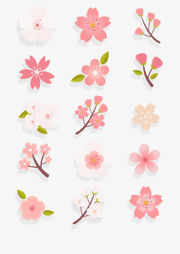 樱花透明装饰PNG，高清花纹图片素材，免费下载设计元素